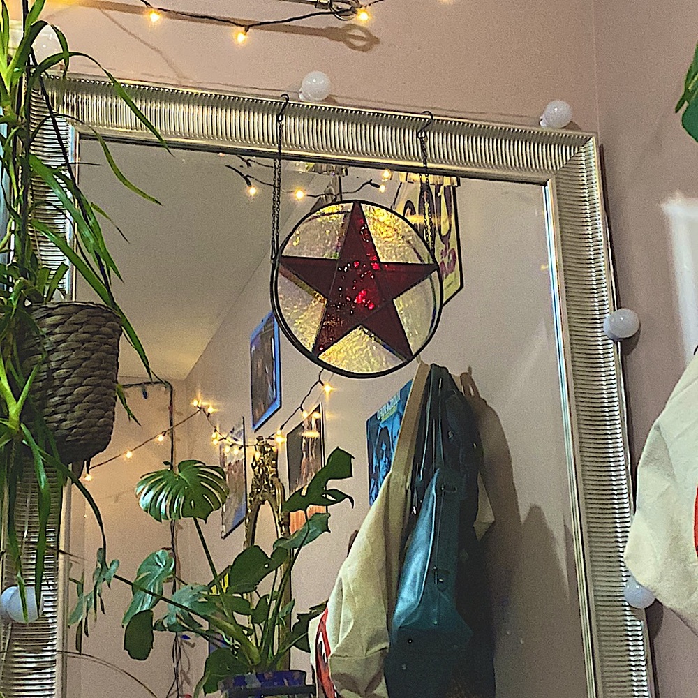 10” stained glass pentacle